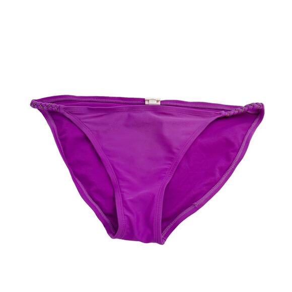 Xhilaration Purple With Gold Sheen & Metal Braided Side Detail Bikini Bottom, L - Picture 1 of 9